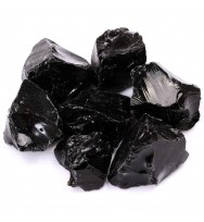 TGS Gems 1/2lb Bulk Size 1'' Rough Gemstones Black Obsidian Mine Reiki Healing Crystals Free Pouch