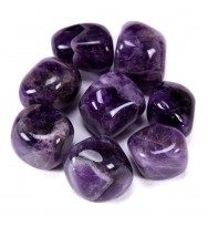 Bingcute Brazilian Tumbled Polished Natural Amethyst Stones 1/2 Ib For Wicca, Reiki, and Energy Crystal Healing (Amethyst)
