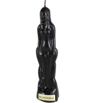 8 INCH RITUAL IMAGE FEMALE / WOMAN CANDLE REVERSIBLE – RED INSIDE BLACK OUTSIDE