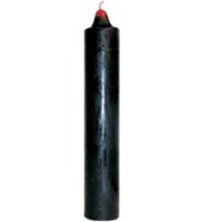 9 INCH REVERSIBLE JUMBO PILLAR CANDLE – RED INSIDE BLACK OUTSIDE 9″ tall x 1 1/2″