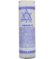 7 DAY 23RD PSALM RELIGIOUS CANDLE – WHITE 2 1/2″ wide and 8 1/8″ tall